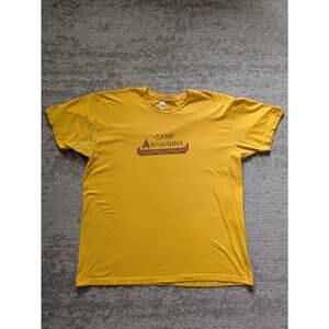 Camp Anawanna Graphic T-Shirt By American Apparel, Yellow - Made In USA Mens 2XL